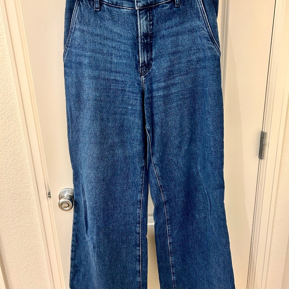 FRAME tailored wide leg denim trousers size 28
